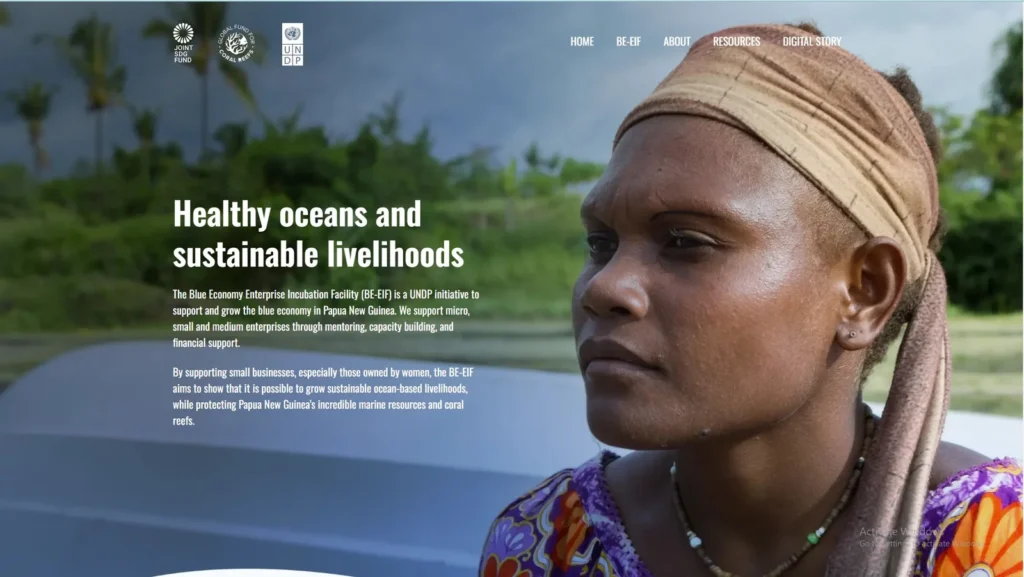 Woman in Papua New Guinea supporting sustainable ocean livelihoods.